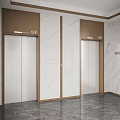 Two Modern Elevators With Marble Walls Floor Indicators 18F 16F Interior 3d model