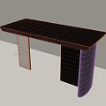 Modern Minimalist Console Table With Black Top And White Marble Legs 3d model