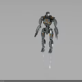 Futuristic Metallic Robot Character With Silver And Orange Accents And Humanoid Structure 3d model