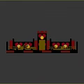 Lego Built Red And Black Castle With Heart Designs Staircase And Railings
