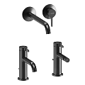 Modern Matte Black Shower System With Handheld Sprayer Fixed Head And Control Knobs 3d model