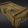 Vintage Wooden Crate for Rifles Mark I Featuring Star Emblem and Metal Lock
