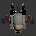 Red and Gray Astronaut Spacesuit with Gold Visor Helmet and Chest Gear