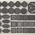 Chinese-style openwork window openwork window grilles 3d model