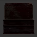 Dark Wood Vintage Entryway Side Cabinet With Storage Seat And Wood Grain