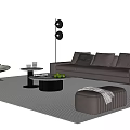 Modern Italian Sofa Coffee Table Combination Leather Sofa Multi-person Sofa Single Sofa Stool Side Table Floor Lamp Italian Light Luxury Decorations 3d model