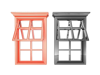 Two Orange and Black Lockers with Flip up Doors and Pane Design Details 3d model