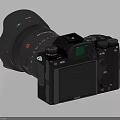 Professional Digital Camera Body With Lens Display Screen And Control Dials 3d model