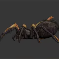 Realistic Detailed Yellow and Black Spider Figurines with Red Eyes on White Background