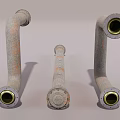 Pipe valve elbow flange assembly 3d model