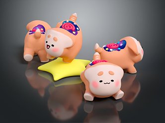 Modern Toy Dog Cartoon Dog Anime Dog 3d model