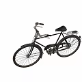 Vintage Black Bicycle With Steel Frame Rear Rack And Classic Design