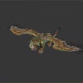 Mythical Winged Tiger Creature With Feathered Wings And Golden Fur Details