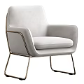 Modern Light Gray Accent Chair With Stylish Metal Frame And Comfortable Design