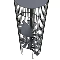 Modern Spiral Staircase With Metal Railing And Sleek Contemporary Design Structure