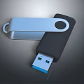 Portable USB Flash Drive for Mobile Digital Storage with Silver and Black Design
