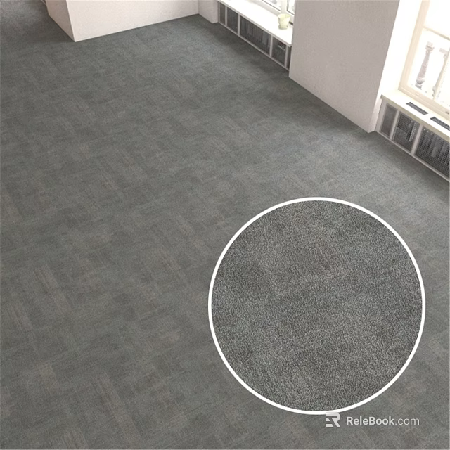 Gray Textured Carpet For Indoor Floor With Detailed Surface Pattern 3d model 