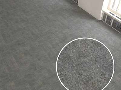 Gray Textured Carpet For Indoor Floor With Detailed Surface Pattern 3d model