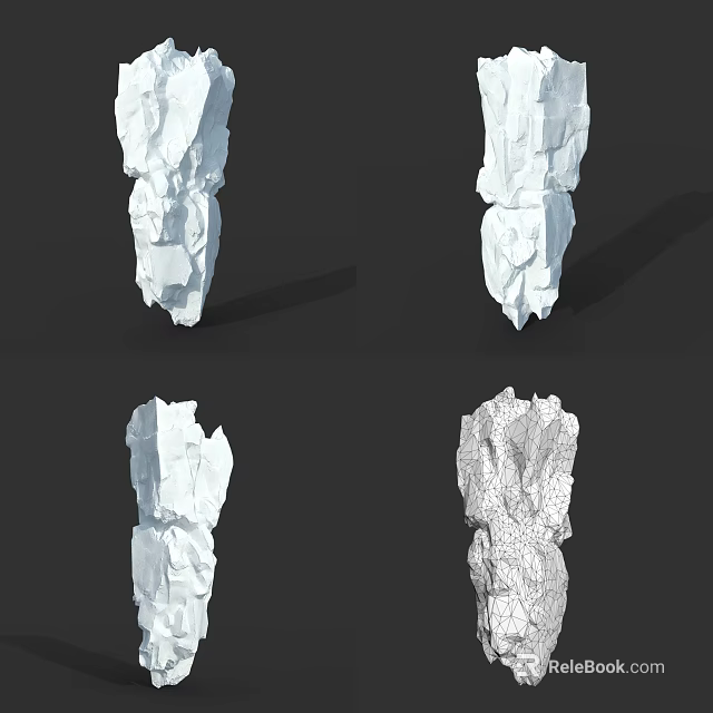 Natural Wood And Stone Structures Featuring White Textured Surfaces And Grid Patterns 3d model
