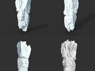 Natural Wood And Stone Structures Featuring White Textured Surfaces And Grid Patterns 3d model