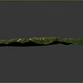 3D Terrain Model of Green Mountain Ranges With White Snowy Peaks on Black Background