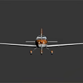 Orange And White Small Airplane Model Featuring Transparent Cockpit Orange Tail And White Wings