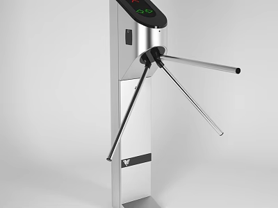 Stainless Steel Tripod Turnstile With Digital Display And Vertical Structure 3d model