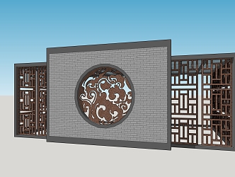 Chinese style landscape wall 3d model