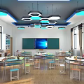Modern Classroom Maker Classroom 3d model