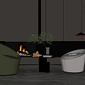 Modern Lazy Sofa Single Sofa 3d model