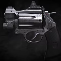 Smith Wesson Revolver Featuring Silver Metal Black Grip Rotating Cylinder And Red Dot Sight