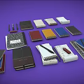 Various Colored Notebooks Including Spiral And Hardcover With Pens For Daily Use