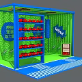 Interactive Zone Featuring Blue Green Enclosure Red Balls on Shelves and WOW Sign