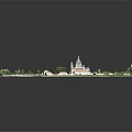 Detailed Architectural Model Showcasing Main Building Green Lawns Trees And Symmetrical Layout