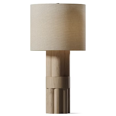 Modern Table Lamp With Wooden Base And Fabric Shade For Home Interior Decor 3d model