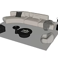 Modern sofa coffee table combination 3d model