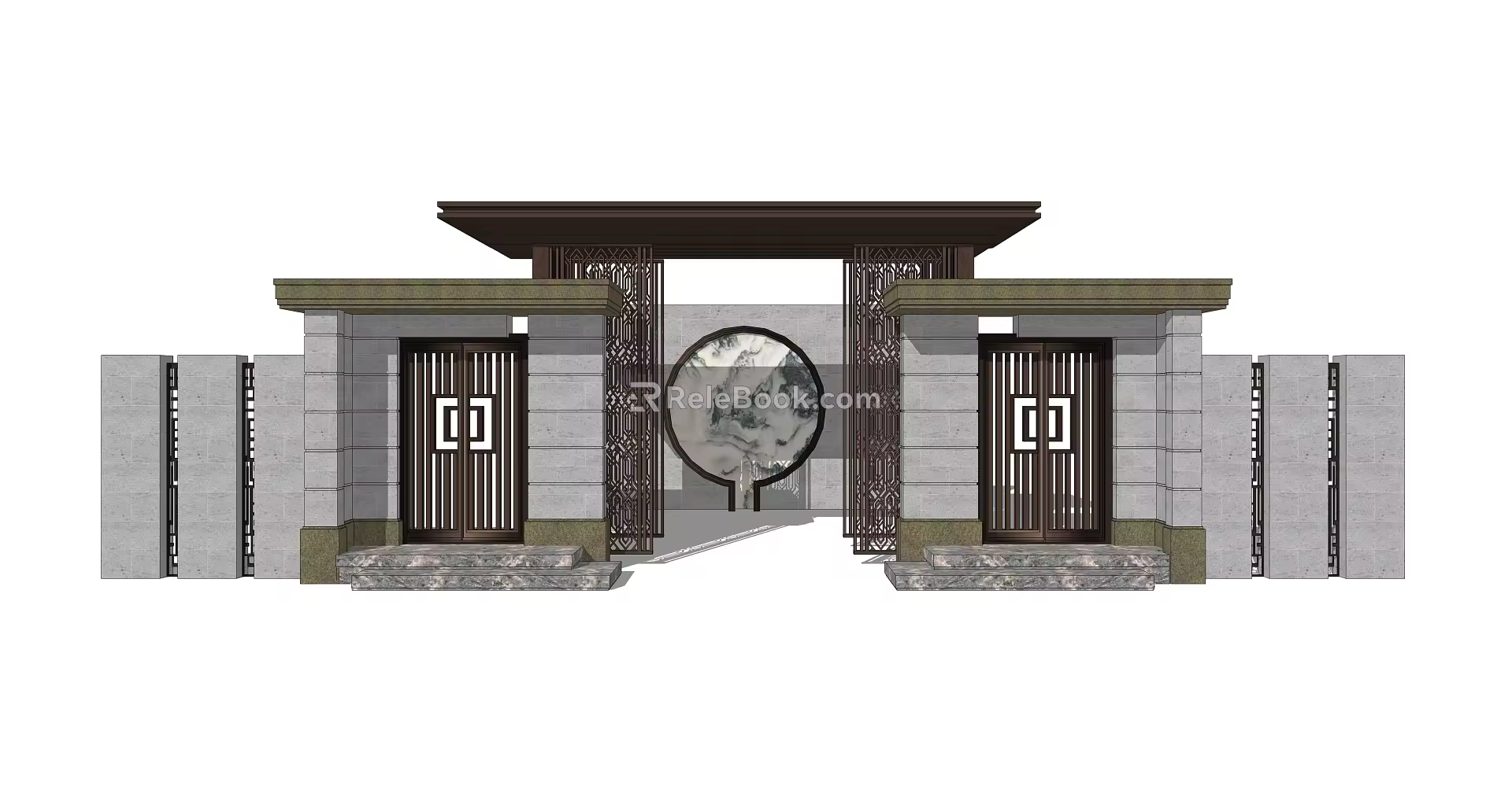 New Chinese Gate Entrance Gate 3d model