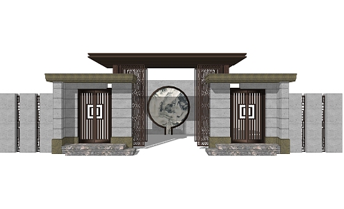 New Chinese Gate Entrance Gate 3d model