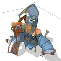 Modern slide children'slide 3d model
