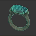 Copper Colored Ring With Turquoise Rectangular Gemstone In Claw Setting Design