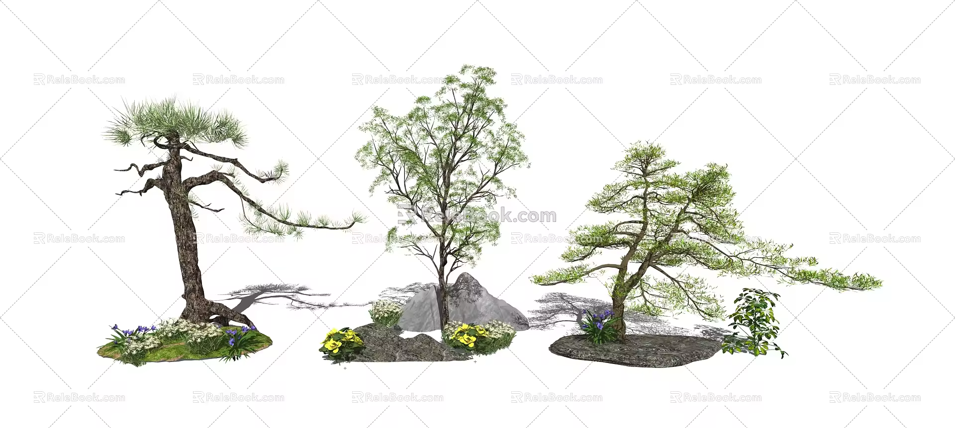 Modern tree landscape sketch landscape tree 3d model