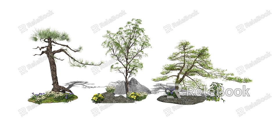 Modern tree landscape sketch landscape tree model