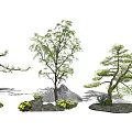 Modern tree landscape sketch landscape tree 3d model