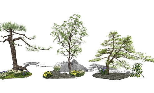 Modern tree landscape sketch landscape tree 3d model