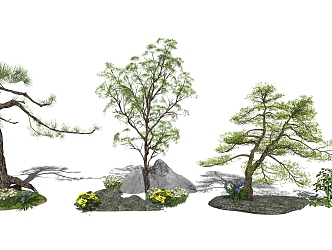 Modern tree landscape sketch landscape tree 3d model