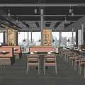 Modern Hot Pot Restaurant Interior Design With Comfortable Seating And Warm Lighting Elements 3d model