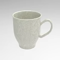 Minimalist White Ceramic Mug With Textured Surface And Comfortable Handle 3d model