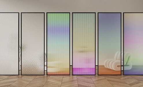 Gradient glass screen partition Changhong glass frosted glass 3d model