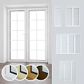 Modern White Doors and Windows in Various Styles with Color Frame Options