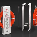 Fire Safety Equipment Orange Lifebuoy With White Bracket And Installation Accessories